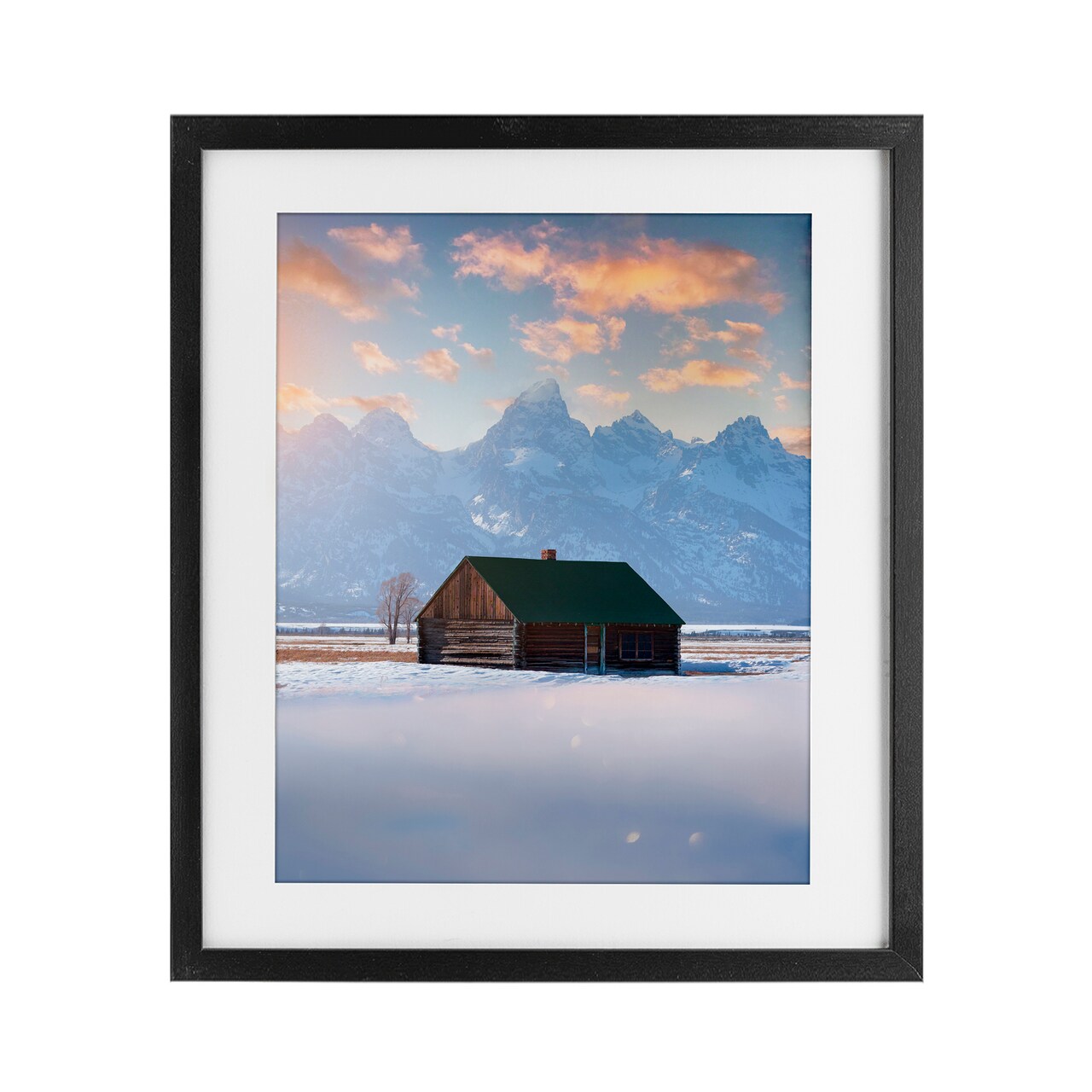 Stupell Industries Cabin In The Snowy Tetons Framed Print Under Glass, design by Jared Kreiss